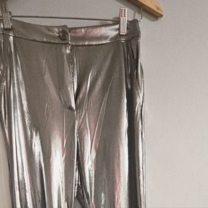 Sincerly Jules Silver Metallic pants